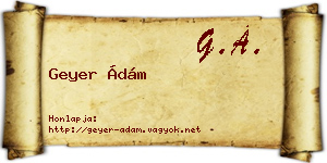 Geyer Ádám névjegykártya